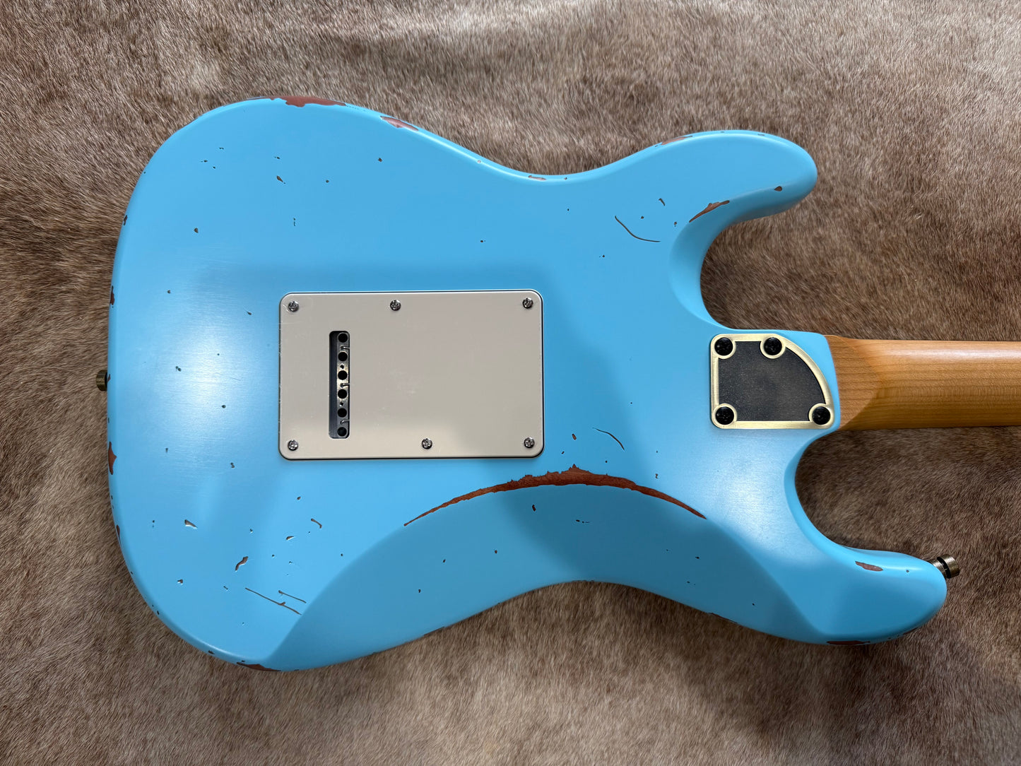 HSS Strat Style Electric Guitar – Surfblue Over Paisley