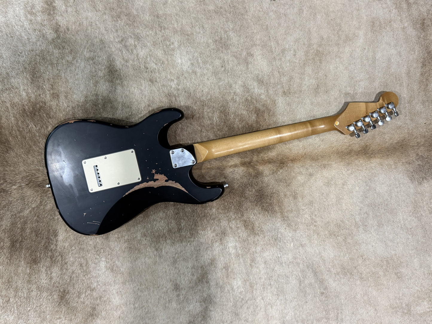 HSS Strat Style Electric Guitar – Black over Sunburst