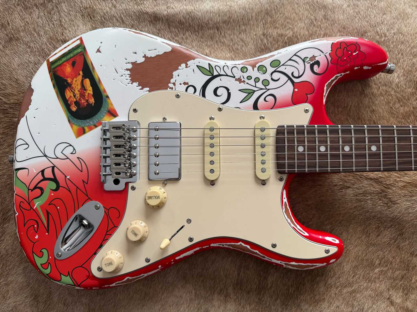 HSS Strat Style Electric Guitar – Monterey Relic