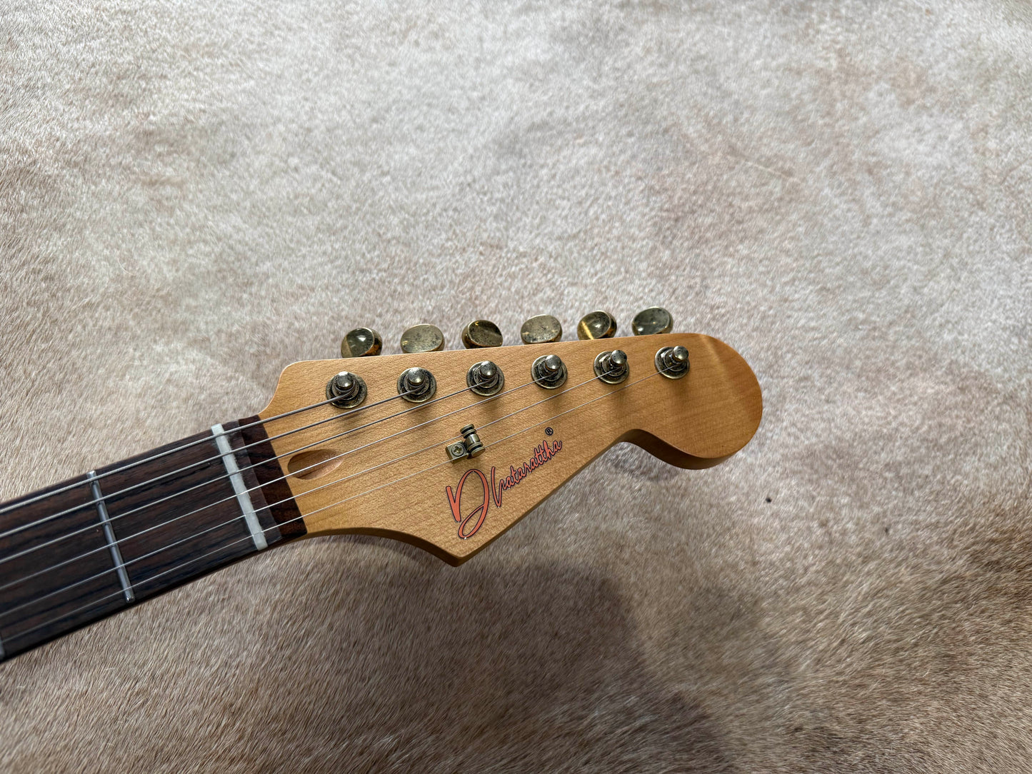 HSS Strat Style Electric Guitar – Surfblue Over Paisley