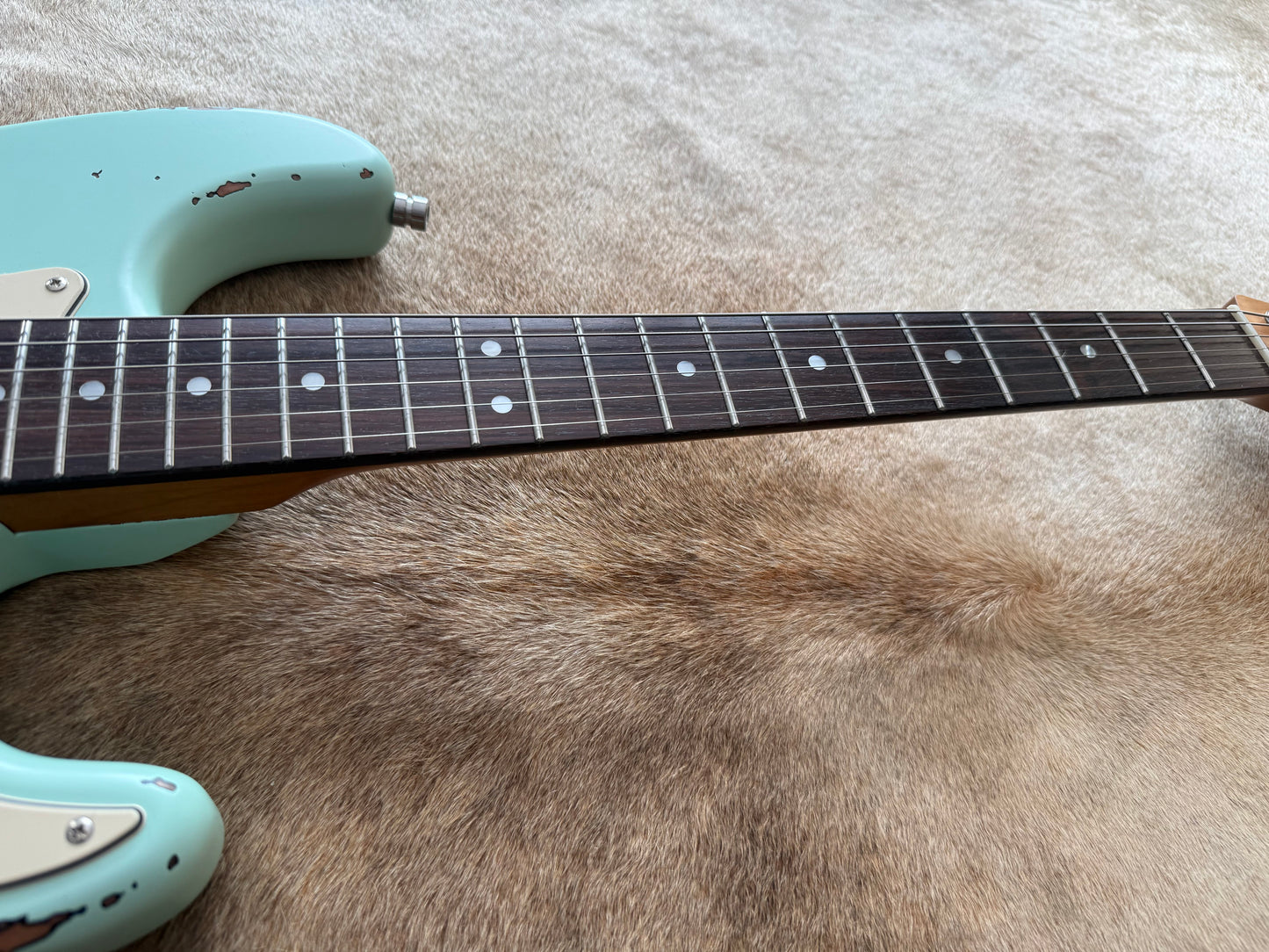 HSS Strat Style Electric Guitar – Surfgreen Over Sunburst