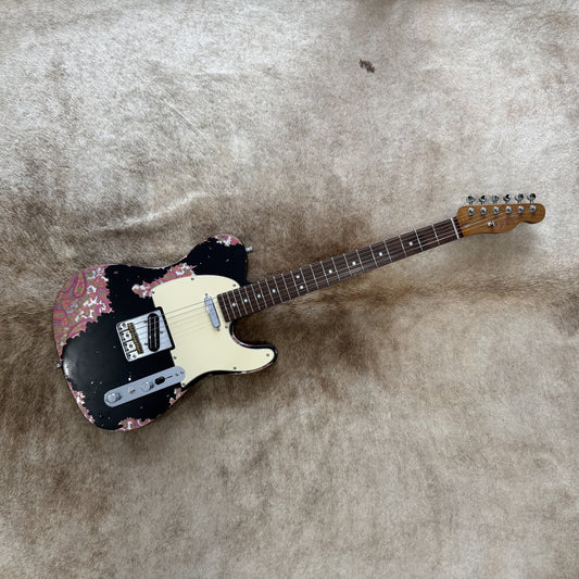 HSS Strat Style Electric Guitar – Black Over Paisley