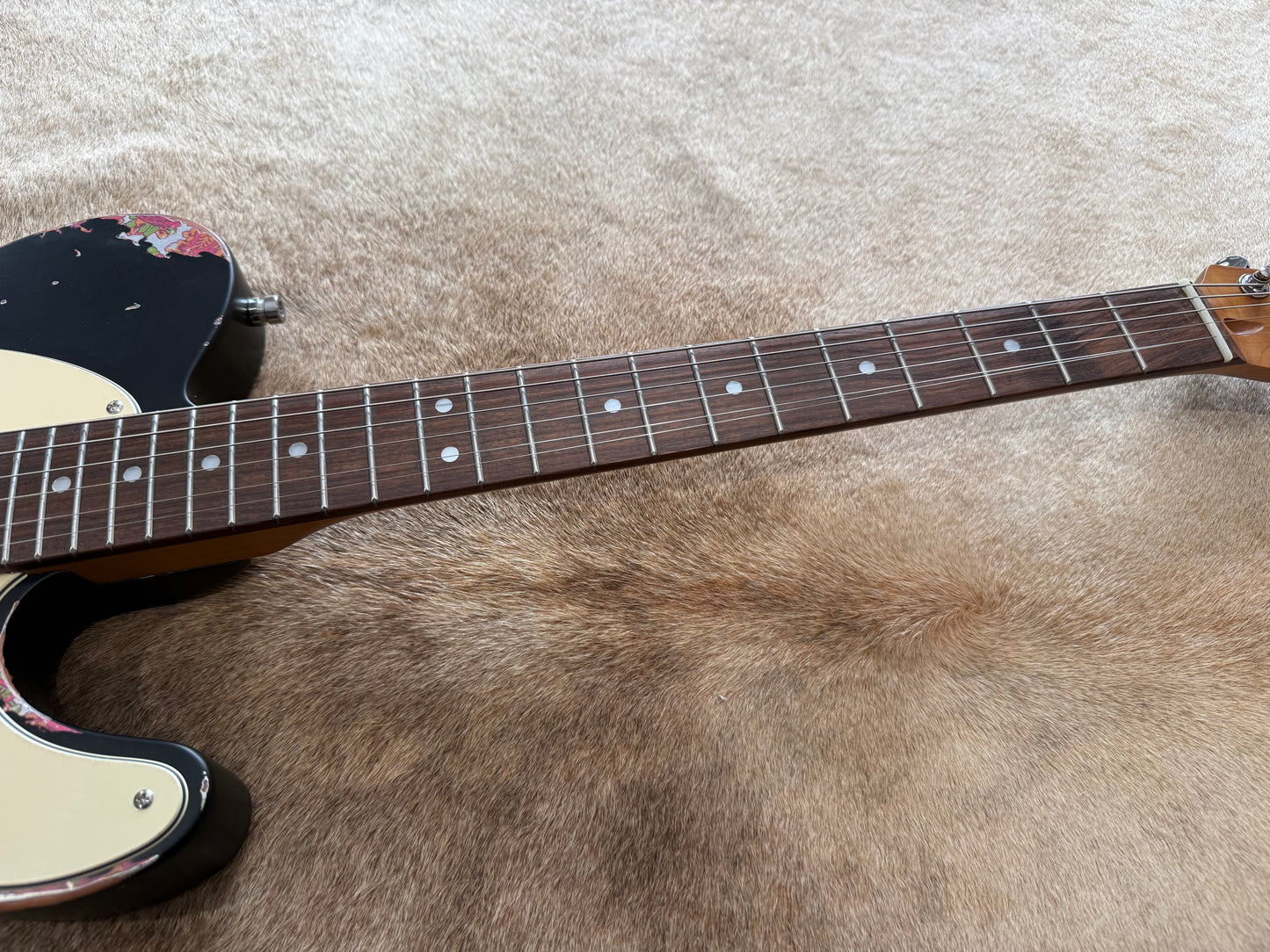 HSS Strat Style Electric Guitar – Black Over Paisley