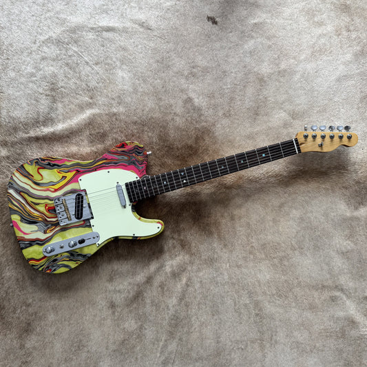 HSS Strat Style Electric Guitar – Green Swirl