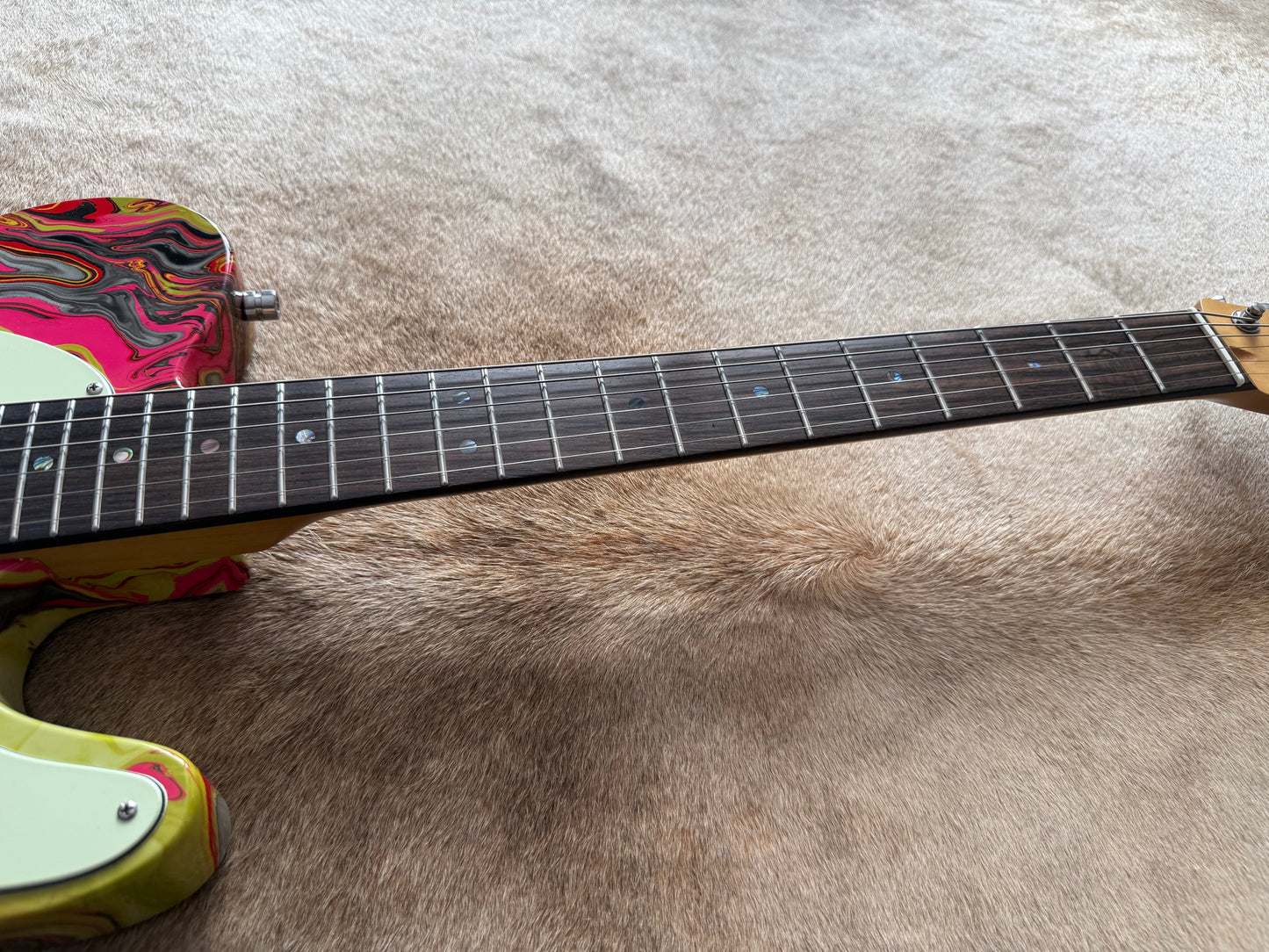 HSS Strat Style Electric Guitar – Green Swirl
