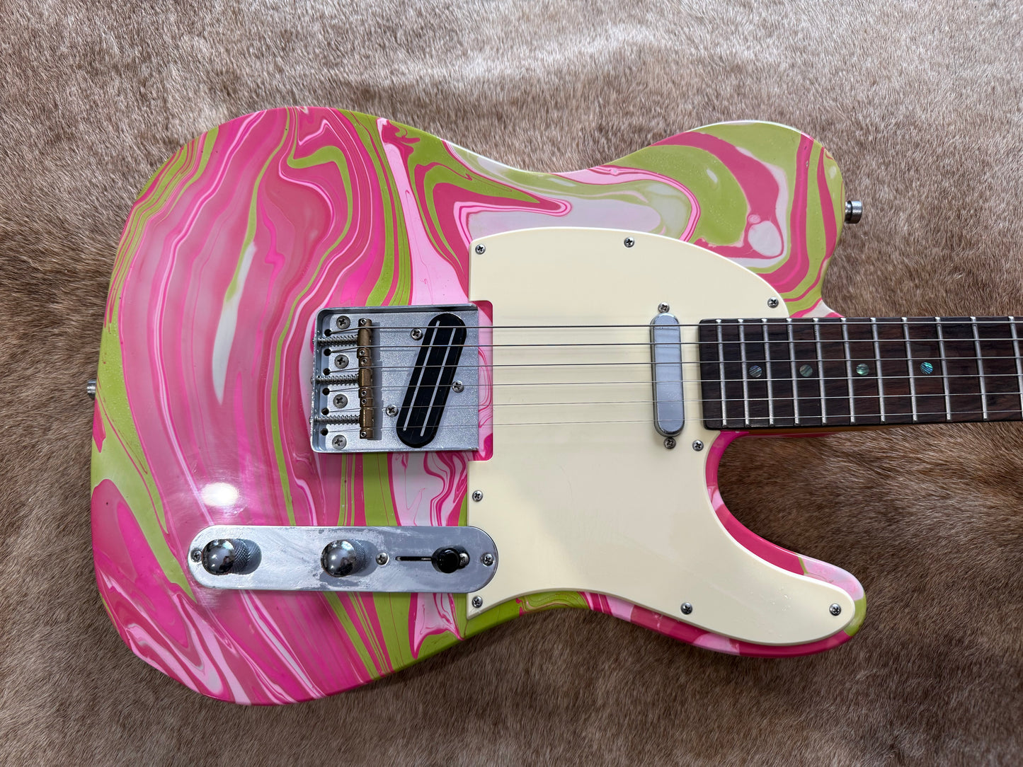 HSS Strat Style Electric Guitar – Red Swirl