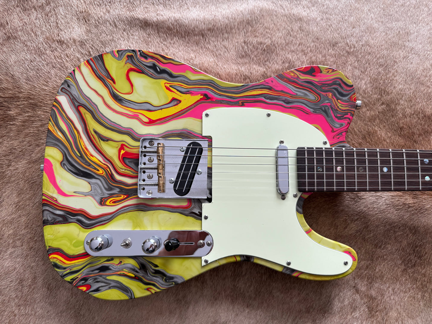 HSS Strat Style Electric Guitar – Green Swirl