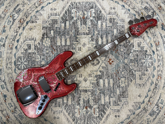 Dhatarattha DEB4 – Red Paisley Relic 4-String Bass